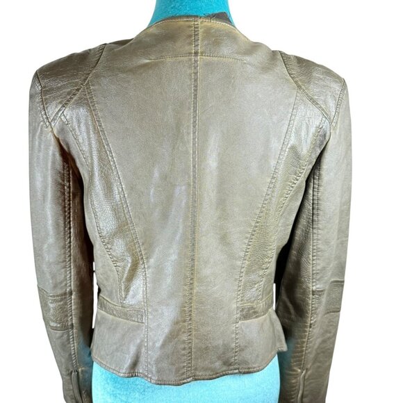 The Fillmore Olive Gray Vegan Leather Moto Jacket - Women’s Medium - Picture 6 of 12